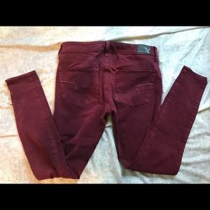 Maroon Jeggings - American Eagle